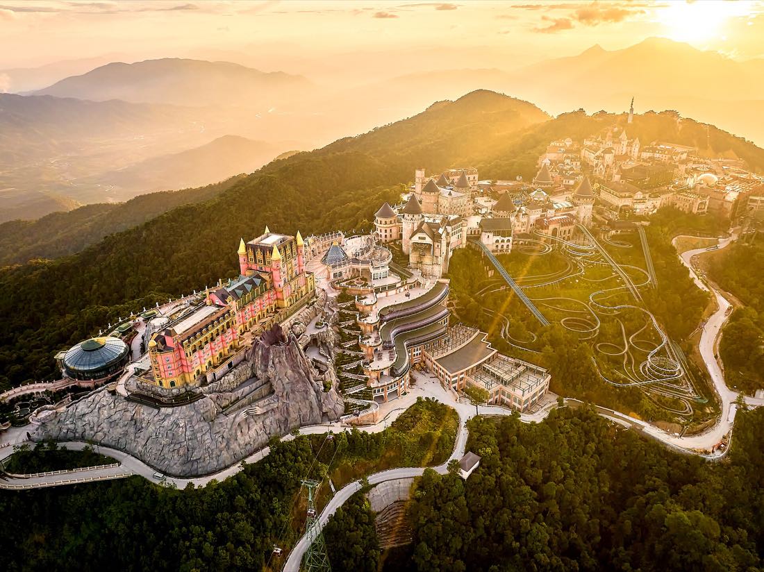 The French Village at Sun World Ba Na Hills above Da Nang