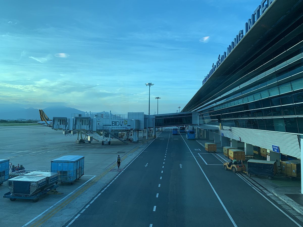 The apron at Da Nang International Airport, two kilometres from the city centre