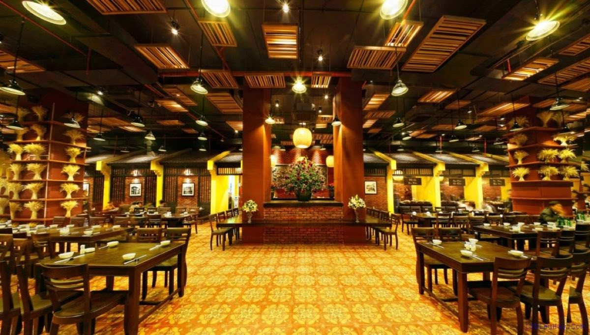 The dining room of a Vietnamese restaurant