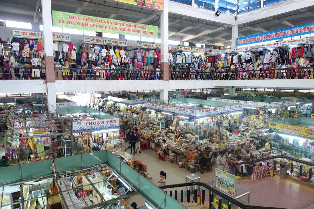 Stalls inside Han Market in central Da Nang